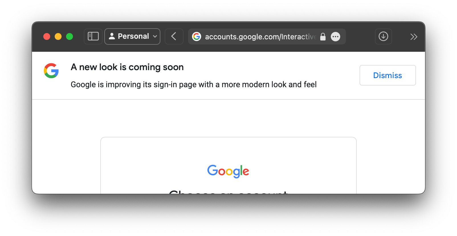A screenshot showing a google preannounce redesign